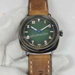 Best Copy Panerai Radiomir PAM01349 California Green Dial Brown Leather Strap